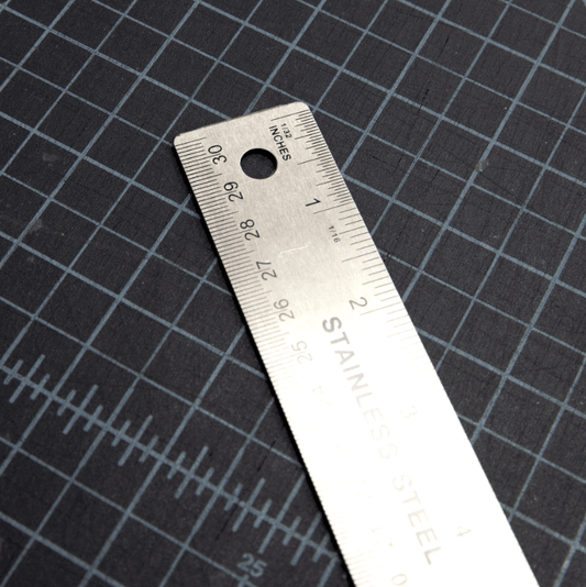12" (30cm) Stainless Steel Ruler w/ Non Skid Back